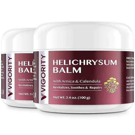 Vigority Helichrysum Balm: Restorative Cream with Arnica & Calendula - Moisturizes & Revitalizes Face & Body (2-Pack(6.8 oz - Original))
