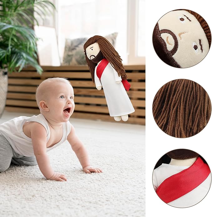 free-space Jesus Plush Doll Christ Religious Figure Toys for Boy Girl Christening Gift (Jesus)