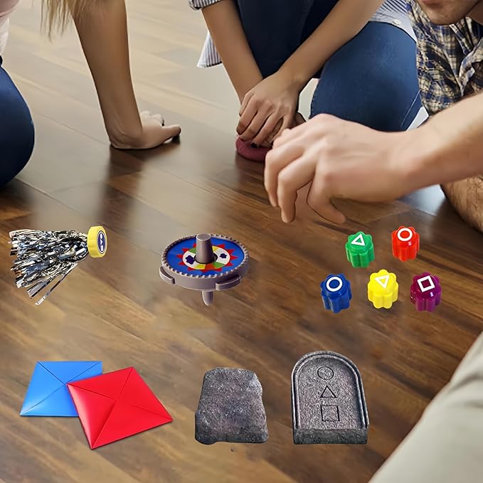 Gonggi Korean Game, Gonggi Korean Tossing Game Set (Korean Traditional Play Game) - Jebi chagi, Gong-gi, Biseokchigi, Paeng-y, DDAKJI, Gongi Family Party Game (1 Set)