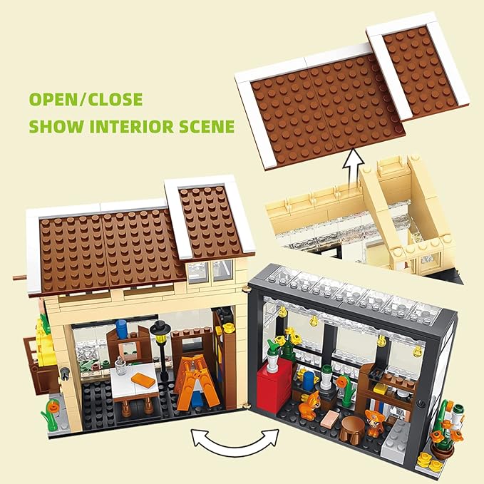 QLT Book Store Building Set,Friends House Create Elegance and Warmth Environment, Nice Gift with Beautiful Gift Box for Girls 6-12 and Building Blocks Lover (589 Pcs)