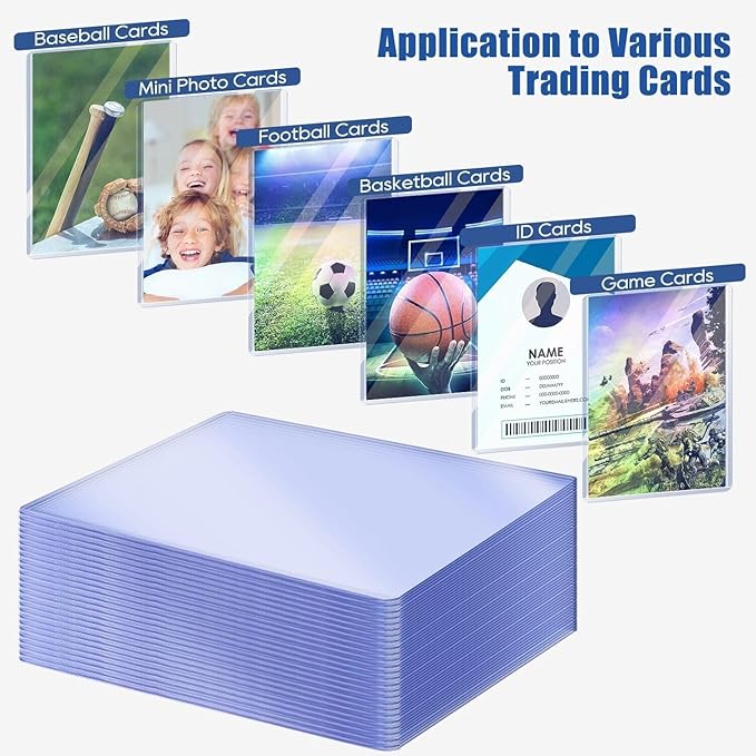 400 PCS Toploaders and Panny Sleeves - Premium Hard Plastic Card Protectors, Trading Card Sleeves,for Baseball Game Sports Collectible Card (200 PCS Toploader + 200 PCS Penny Sleeves)