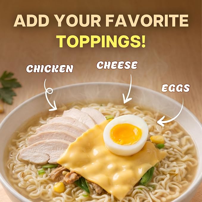 Nongshim Savory Chicken Noodle Soup Instant Ramen, 12 Pack, Microwaveable Bowl Soup Mix, Korean Ramyun with Cabbage & Carrots, Sabor a Pollo