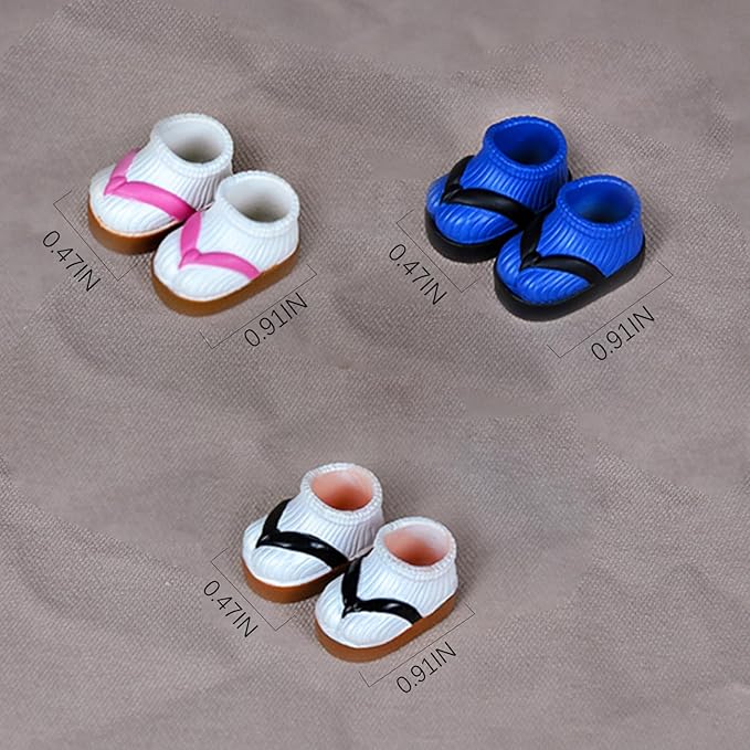YMY Ob11 Doll Shoes Lovely 1/12 Scale BJD Shoes for Obitsu 11 Action Figure Body（3 Pairs）
