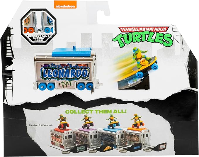 Teenage Mutant Ninja Turtles 5" Switch Kick Subway Launcher Leonardo Ages 3+ - Launch & Shred with Signature Katanas!