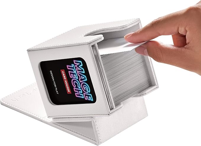 Commander Deck Box Lite - Card Display with Mini Snap Card Holder & Removable Cover, Fits 100+ Single-Sleeved Cards, Ideal for MTG, PTCG, OPCG, SWU & More (White)