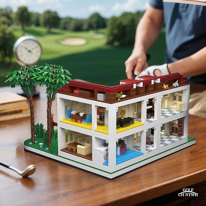 Golf Country Club Toy Building Set for Adults Compatible with Lego Golf - Architecture Building House Collection Kit 1860 Pcs for Adults & Teen & Golf Lovers