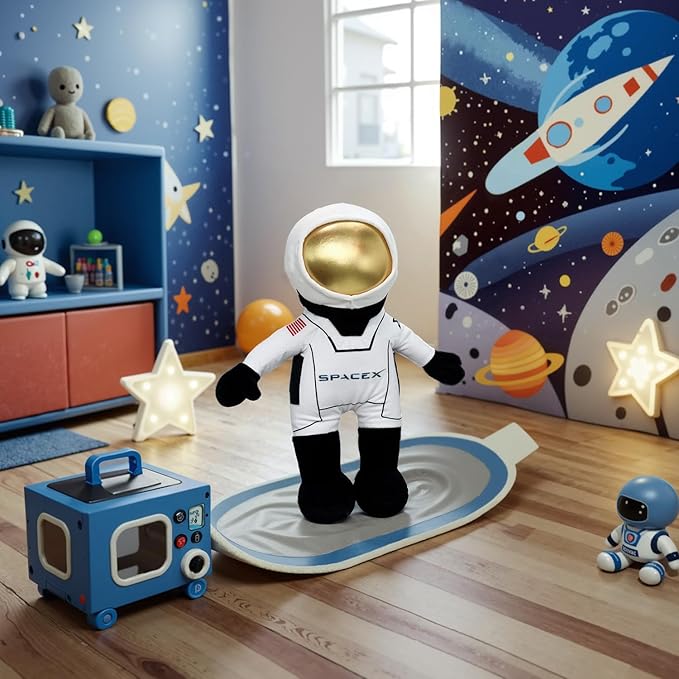 Astronaut Plush Toy - Soft Stuffed Spaceman, Cute Huggable Animal for Kids, 15” Height Collectible Birthday Gift & Cuddly Space Decor