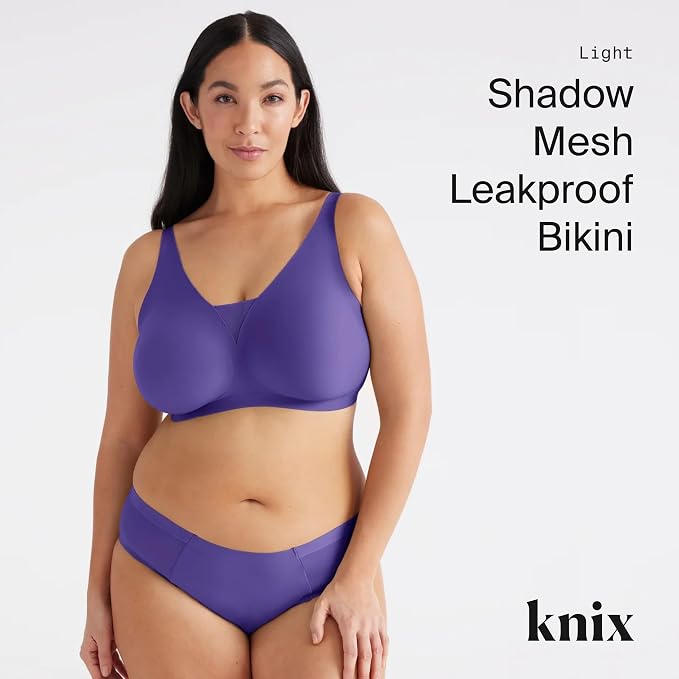 KNIX Women Leakproof Period Underwear No-Show Mesh Bikini – Light Flow Protection, Absorbs 1–3 Regular Tampons