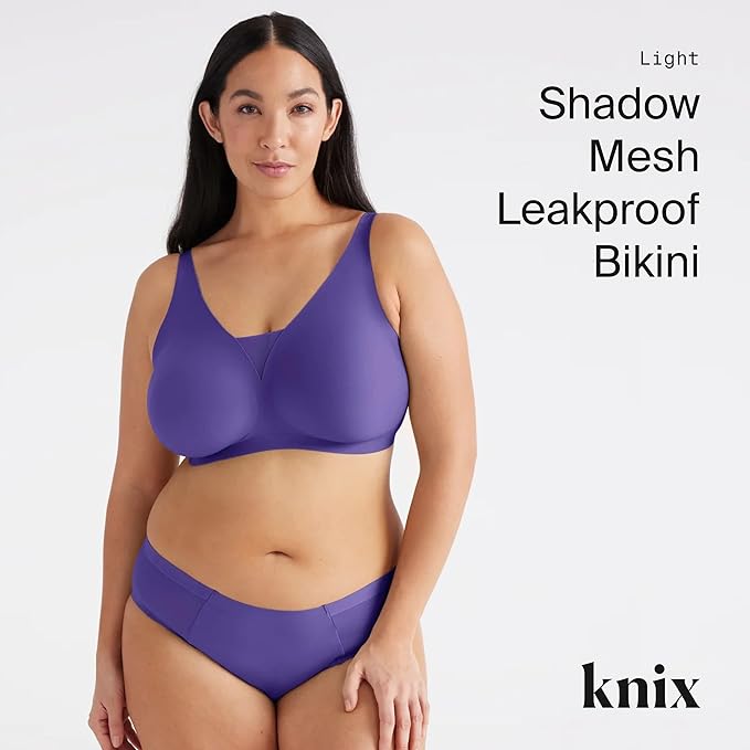 KNIX Women Leakproof Period Underwear No-Show Mesh Bikini – Light Flow Protection, Absorbs 1–3 Regular Tampons