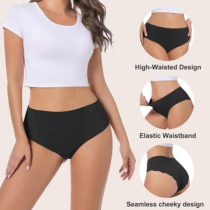 Camel Proof Seamless Underwear for Women 3 Packs No Show Invisible Cheeky Panty Liners Workout Gym Yoga Panties