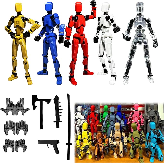 Titan 13 Action Figure,2025 New Lucky Robot 13 Action Figures,3D Printed Action Figure,Dummy Robot 13 Action Figures Desktop Decorations Game Gifts (5 pcs)