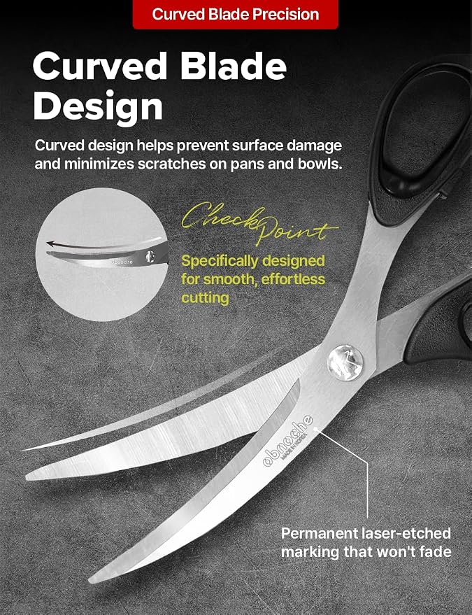 Made in Korea, Korean Barbecue Scissors, Meat, Chicken, Vegetables, High Strength Stainless Steel Grip-Excellent Barbecue Scissors (Korean BBQ Scissors)
