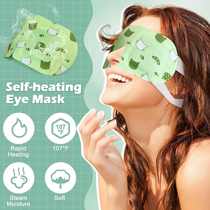 96 Pack Steam Eye Mask Disposable for Dry Eyes, Heated Eye Mask Self Heating Warm Compress for Women Men Sleep, Travel Essential, Relaxing Gifts - Lavender, Unscented, Rose
