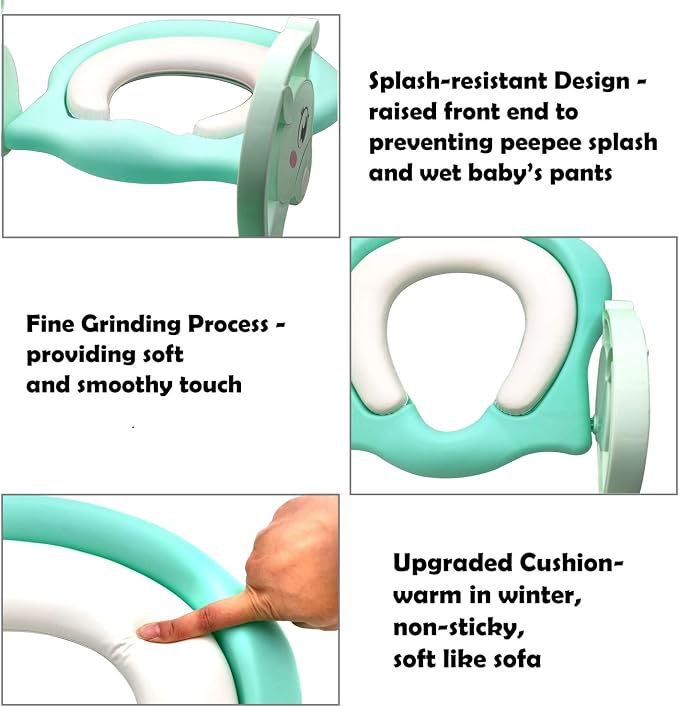 Giffgaff Potty Training Toilet Ladder Seat With Upgraded Cushion Step Stool Ladder Toilet Trainer for Baby Toddler Kids Children In Blue