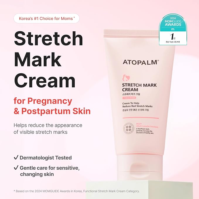 ATOPALM Maternity Care Stretch Mark Cream, 150ml 5 Fl Oz, Canola Oil Postpartum Skin Care| Pregnancy Red Lines Relief | Skin Swelling Elasticity Improvement| Gentle Body Moisturizing | Kbeauty
