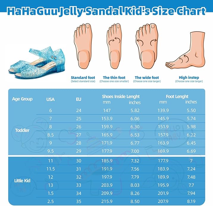 Princess Jelly Flats Shoes Girls Birthday Party Heels Snow Queen Cosplay Costumes Dress Up Sandals for Toddler Little Girls Big Kids