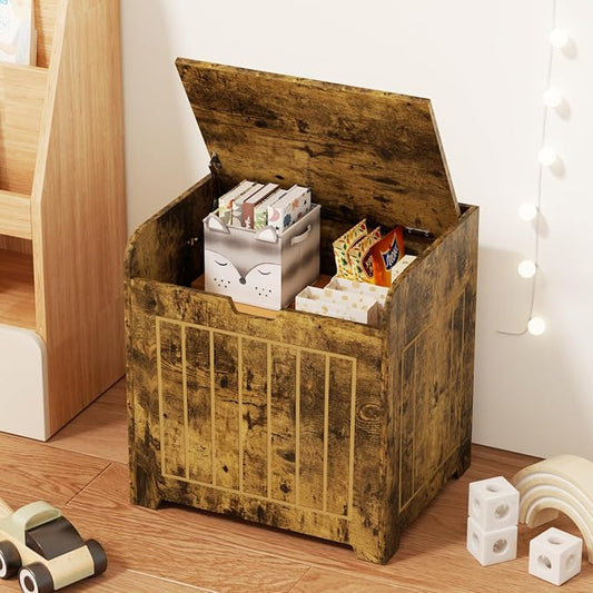 Aenuert Storage Chests, Small Cube Organizer Box,Wooden Entryway Storage (Brown, Without Handles)