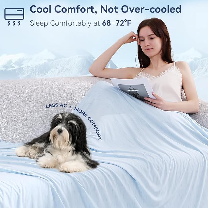 Elegear Double-Sided Arc-Chill® 3.0 Cooling Blanket for Hot Sleepers, King | Q-Max>0.5 Cooling Fabric, Absorbs Heat to Keep Body Cool, Lightweight Summer Blankets for Night Sweats & Menopause, 108"x90"