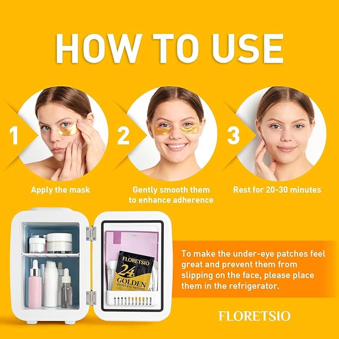 Under Eye Patches for Dark Circles - 24K Gold Collagen Cooling Gel Eye Mask with Retinol & Hyaluronic Acid, Jet Lag Support, Reduces Puffy Eyes & Fine Lines Delays Aging Treatment Women/Men(30 Pairs)