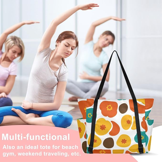 MCHIVER Yoga Bag for Women Men Large Yoga Mat Bag with Adjustable Strap Workout Bags Totes for Pilates Yoga Travel