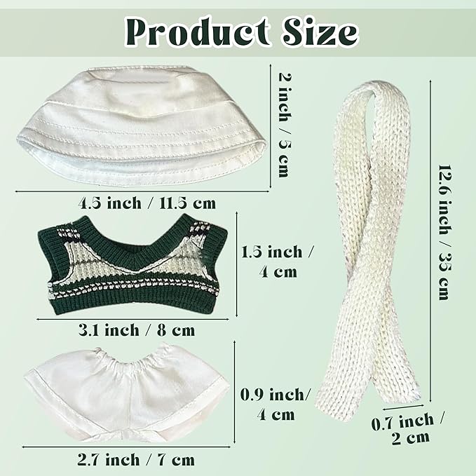 Clothes Fit for 17CM Doll, Fashion Doll Clothes Outfit Set Cute Theme Designer Toys Dress Accessories for Collector Fans Display (Gold V White)