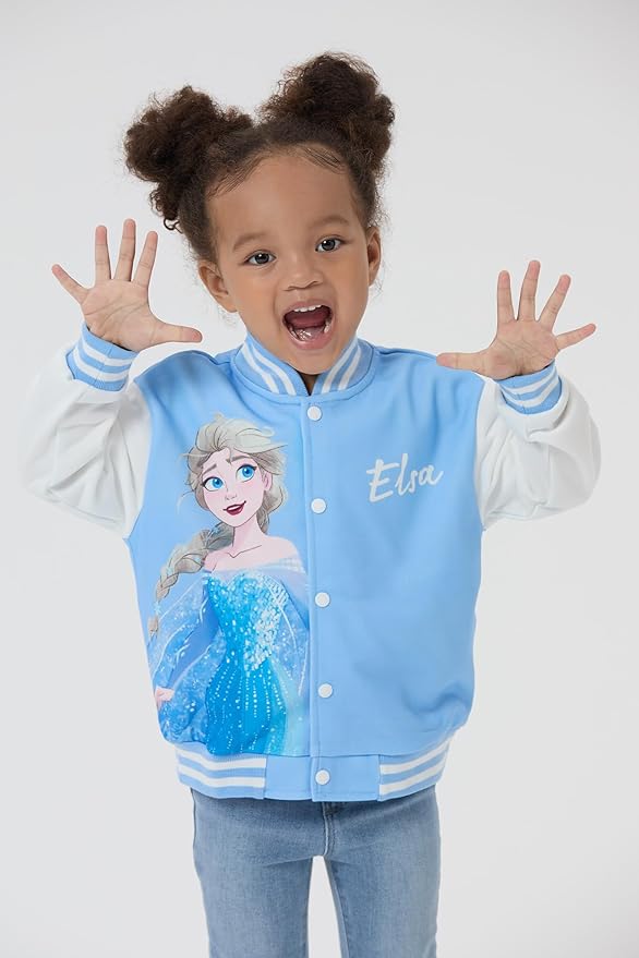 Disney Minnie Mickey Stitch Princess Frozen Marvel Jacket Lightweight Coat Button up Color Block Sweatshirt Sizes 2-14 Years