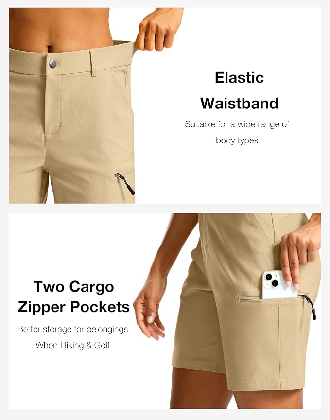 G Gradual Women's 7"/9" Hiking Cargo Shorts Quick Dry Lightweight Golf Outdoor Work Summer Travel Shorts with Pockets