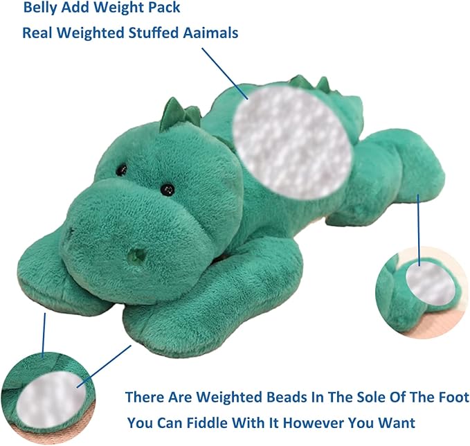 Weighted Stuffed Animals, 6.2 lbs Weighted Dinosaur Stuffed Animal Toy Dinosaur Weighted Plush Animals Throw Pillow Gifts for Boys Girls, 29.5 inch