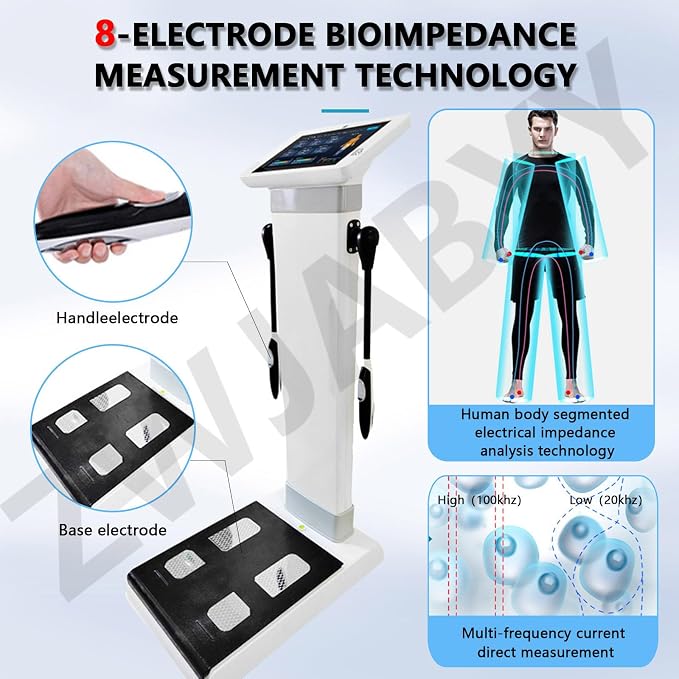 10.1 inch HD Touch Bioimpedance Analysis Machine Ultrasonic Height Test Body Composition Weight Control Fat Analyzer Health Ma