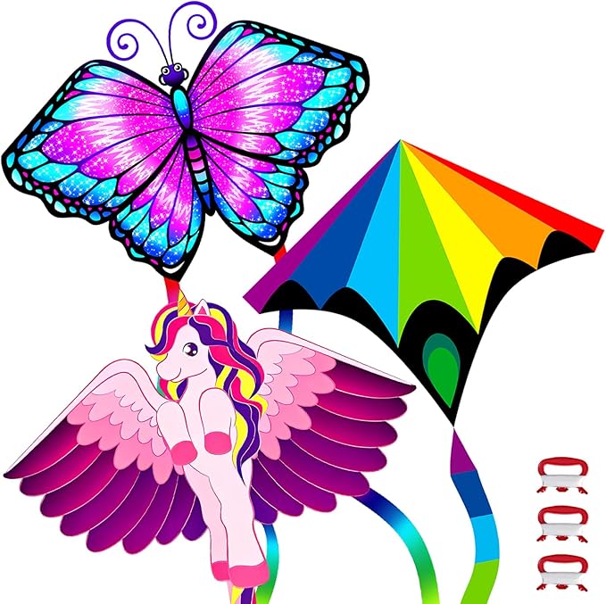 Easy to Fly Kites for Kids & Adults,Butterfly Delta Kites with String & Hand for Beach,Park,Outdoor Toys Birthday Gifts for Boys Girls Ages 4 5 6 7 8-12 Years Old