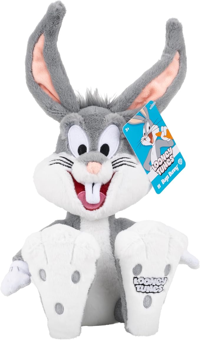 Jazwares Warner Bros. Discovery Looney Tunes, 8-Inch Bugs Bunny Plush - Super-Soft and Huggable Plush Toy - Official Licensed Plush - for All Ages