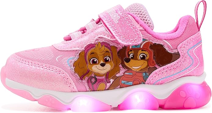 Girls Character Shoes Light Up Shoes LED Athletic Shoes for Girls Disney Princess Moana Little Mermaid Stitch Minnie Frozen Paw Patrol (Sizes: 5-10 Toddlers / 11-12 Little Kid)
