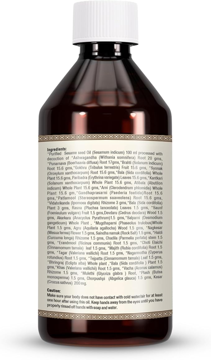 HerbsForever Maha Narayan Oil Authentic Ayurvedic Massage Oil Cold Pressed Premium Oil Non GMO, Vegan 7.1 fl oz 210 ml