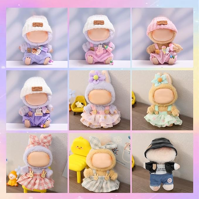17 Cm Doll Clothes (No Doll) - Premium Doll Clothing & Accessories, Pink Cute Bow Bodysuit(Style N)