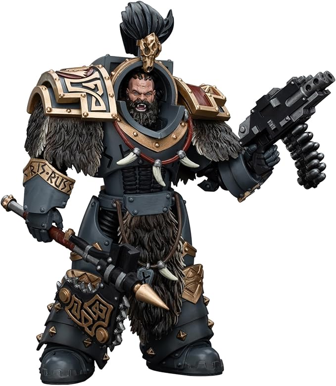 JOYTOY Warhammer 40K 1/18 Action Figures, Space Wolves Varagyr Wolf Guard Squad Varagyr Thegn Perfect for Collectors & Decor, Ideal Gift for Birthdays, Christmas, Character Figure - JT6908