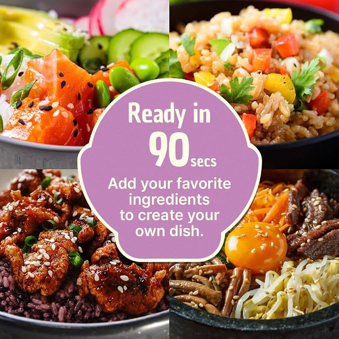 O'food Instant Rice | Cooked Sticky Rice Bowls (Bap) – [BROWN Rice | 12 Pack] Healthy Microwavable Korean Sticky Rice Cup | Gluten-Free | Long Shelf Life | Ready in 90 Secs | Quick Meal