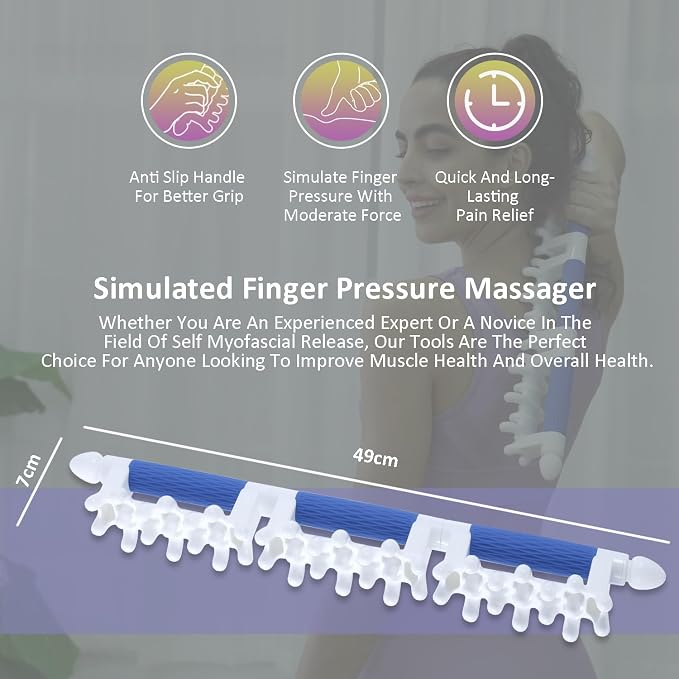 Strict Fascia Massage Tool Large Myofascial Release Blaster Tools for Tighten Skin Lymphatic Drainage Trigger Point Deep Tissue Shoulder, Back，Psoas,Thighs, Butt & Full Body (Blue)