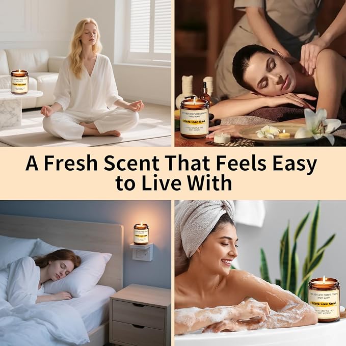 Coworker Candle Gifts for Women Men - Sweet Orange Aromatherapy Candle for Energy Focus - 7oz Soy Wax Candles Gifts for Friend - Light It Before Tired - Orange Stress Relief Gift for Office