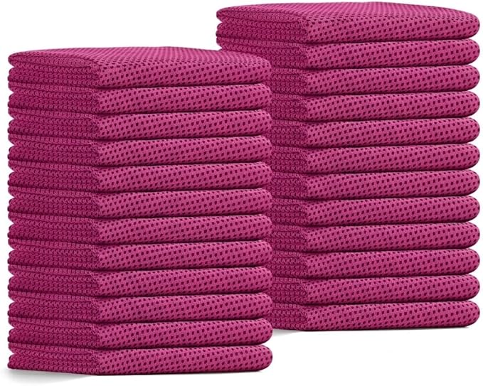 24 Pack Cooling Towels Bulk for Neck and Face 40"x12" Ice Cooling Sweat Rags Microfiber Soft Breathable Soft Chilly Towel for Yoga Golf Sport Running