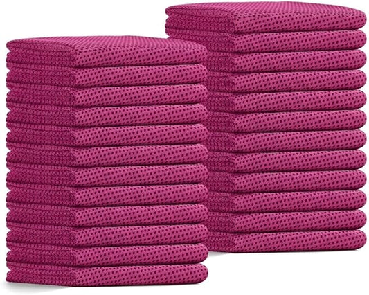 24 Pack Cooling Towels Bulk for Neck and Face 40"x12" Ice Cooling Sweat Rags Microfiber Soft Breathable Soft Chilly Towel for Yoga Golf Sport Running