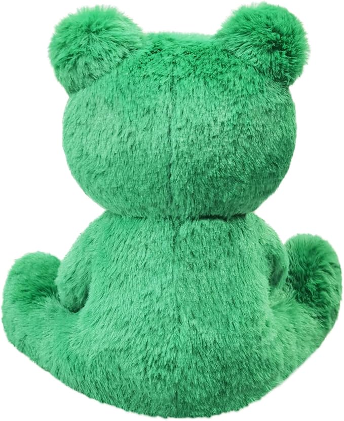 Green Frog Plush Toy, Cute Furry Frog Stuffed Animal, Soft Cuddly Plushie Hugger Toy for Boys Girls, Gifts for Kids or Girlfriend, 8.5 Inches