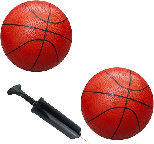 Sports Balls with Hand Pump for Kids and Toddlers - (Pack of 2) 6-Inch Diameter Rubber Sport Ball Set Includes Soccer Ball Basketball for Fun Outdoors and Backyard