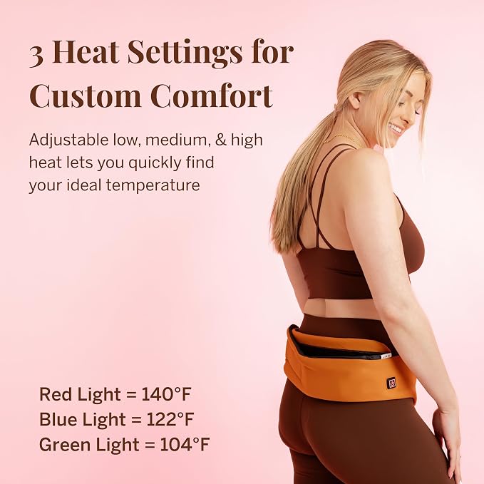 Pixie USB-Powered Heating Pad for Period Cramps – Wearable Menstrual Heat Belt for Back & Abdominal Pain – Portable Electric Heat Therapy Wrap for Women, XS-3XL
