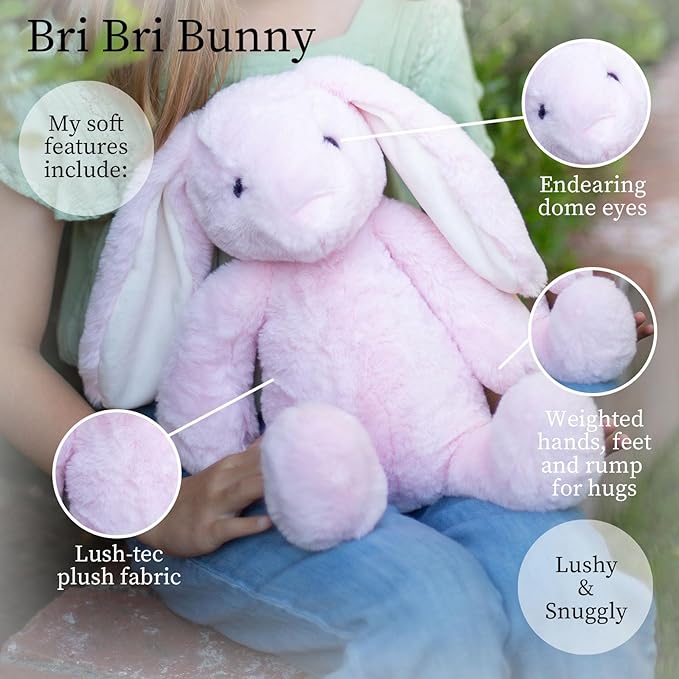 World's Softest Plush BriBri Bunny, Rose, Lushee, Large, 16" Stuffed Animal for Baby, Toddler, Kids, Adults - Soft, Huggable Stuffed Bunny- Adorable Toy Made from Kid-Friendly, Quality Materials