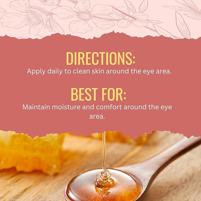 Manuka Lane Natural Eye Cream Moisturizer with Manuka Honey, Eyebright, Vitamin E, and Lanolin – Nature’s Most Powerful Defense Against Dark Circles Under-Eye Bags, Dark Circles and Puffiness