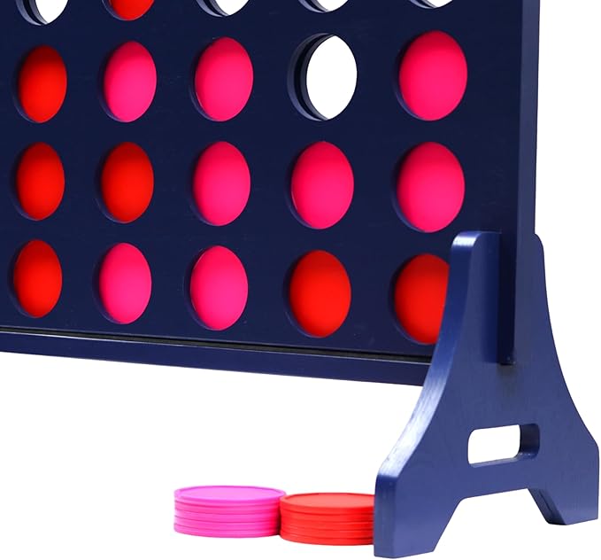 Tailgating Pros Premium Navy Giant Four in a Row with Carrying Case - Jumbo Oversized Outdoor Yard Game - Connect Multiple Pucks in a Row to Win - Many Puck Colors Available!