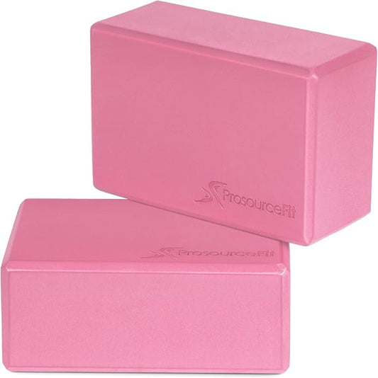 ProsourceFit Foam Yoga Blocks, High Density EVA Yoga Bricks 4”x 6” x 9” (Set of 2)