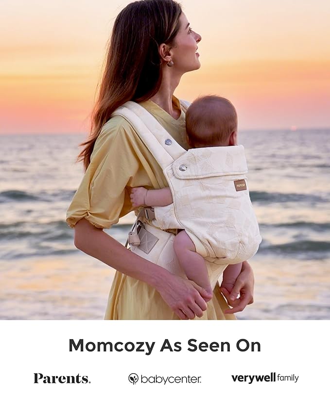 Momcozy Baby Carrier - Ergonomic, Cozy and Lightweight Carrier for 7-45lbs, Effortless to Put On, Ideal for Hands-Free Parenting, Enhanced Lumbar Support, Purehug for Infant to Toddler, Geometry