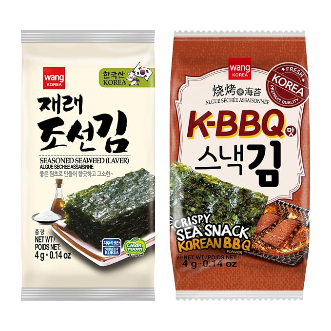 Wang Korean Seaweed Snack, Classic and K-BBQ