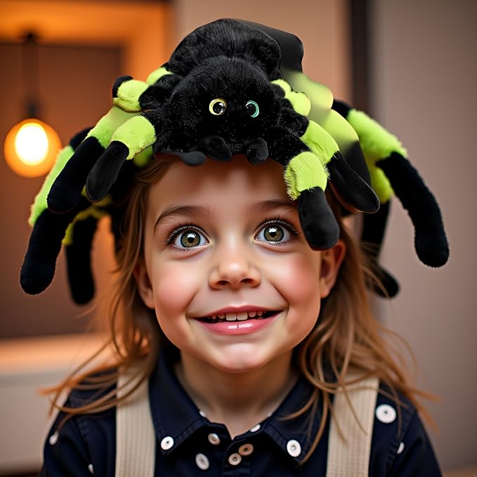 11 Inch 2Pack Creative 3D Simulation Halloween Spider Pillow,Fluffy Cars Pillow Outdoor Cushions for Halloweens Party Favors,Clever Boy's and Girl's Room Spiders Decorations Indoor
